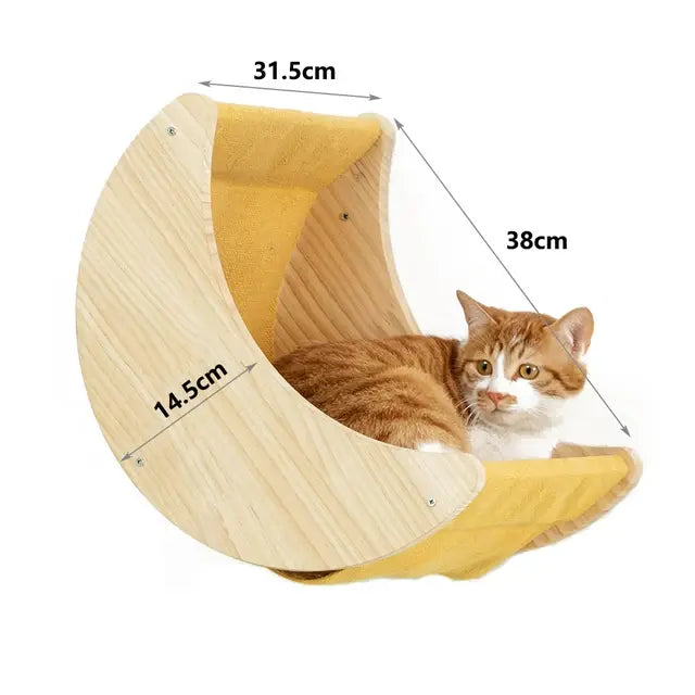 Cat Tree Wall Mounted Cat Climbing Bridge with Scratching Post and Cat Hammock Sisal Ladder for Kitten Playing  and Resting