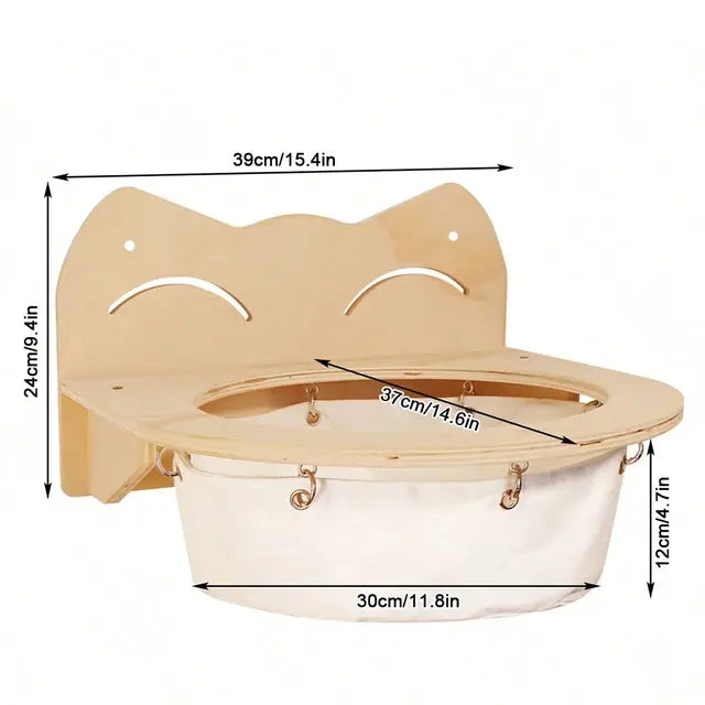 Cat Tree Wall Mounted Cat Climbing Bridge with Scratching Post and Cat Hammock Sisal Ladder for Kitten Playing  and Resting