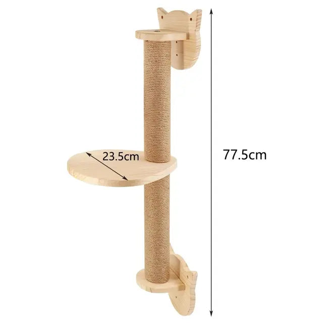 Cat Tree Wall Mounted Cat Climbing Bridge with Scratching Post and Cat Hammock Sisal Ladder for Kitten Playing  and Resting