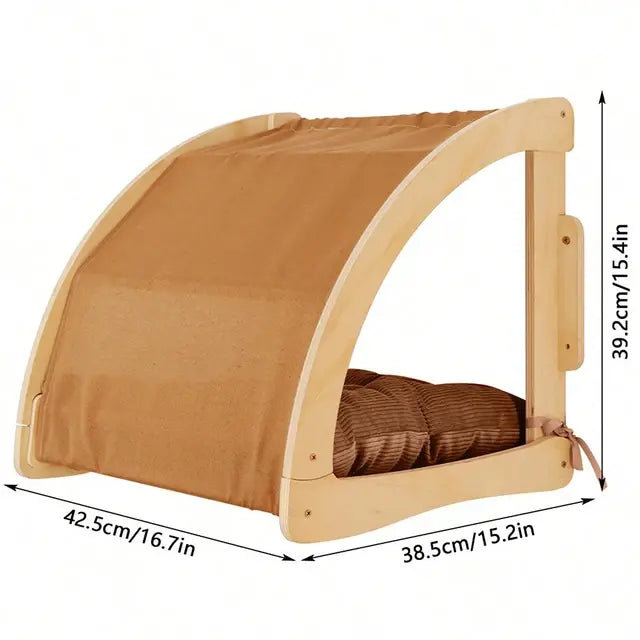 Cat Tree Wall Mounted Cat Climbing Bridge with Scratching Post and Cat Hammock Sisal Ladder for Kitten Playing  and Resting